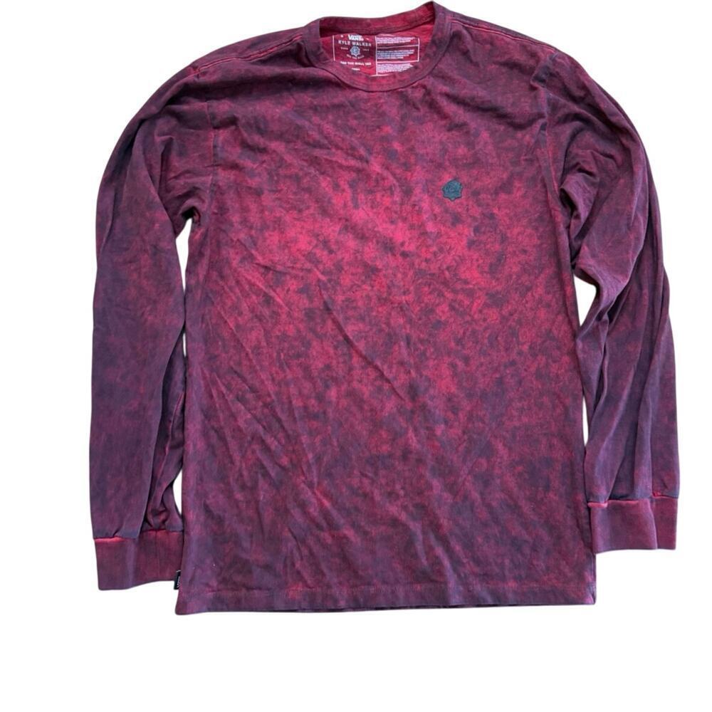 Vans Men's Red Kyle Walker Off The Wall Tee Long Sleeve Knit Shirt Size Small
